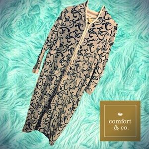 Comfort & Co Gray Fleece Zip Robe Large